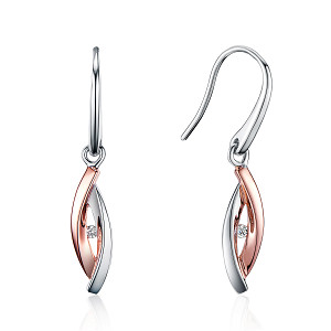 DUALNI?DIAMOND TWO TONE EARRING