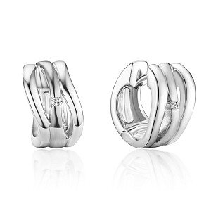 DUALNI DIAMOND MATTE AND POLISHED EARRING