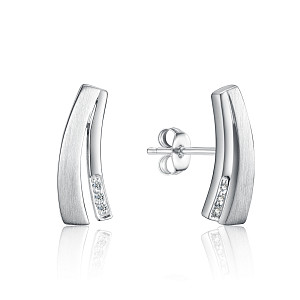 STRAHLEND DIAMOND MATTE AND POLISHED EARRING