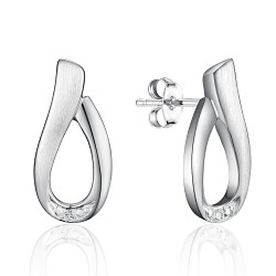 STRAHLEND DIAMOND MATTE AND POLISHED EARRING
