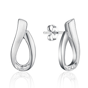 STRAHLEND DIAMOND MATTE AND POLISHED EARRING
