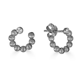 STRAHLEND DIAMOND MATTE AND POLISHED EARRING