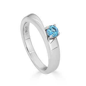 PREZIUOS BLUE TOPZ RING  STERLING SILVER
