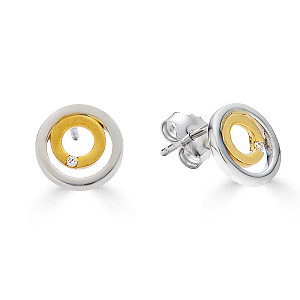 DUALNI DIAMOND TWO TONE EARRING