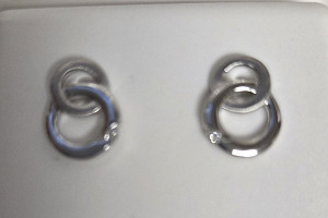 DUALNI DIAMOND MATTE AND POLISHED EARRINGS