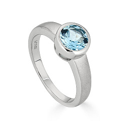 PREZIUOS BLUE TOPZ RING  STERLING SILVER