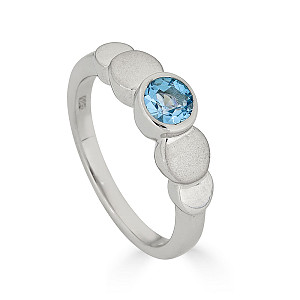 PREZIUOS BLUE TOPZ RING  STERLING SILVER